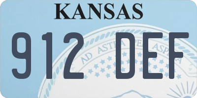 KS license plate 912DEF