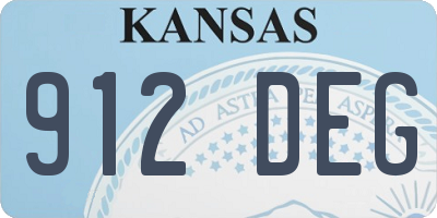 KS license plate 912DEG