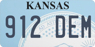 KS license plate 912DEM