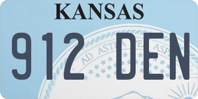 KS license plate 912DEN