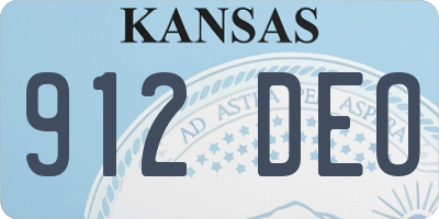 KS license plate 912DEO