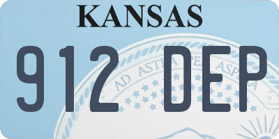 KS license plate 912DEP