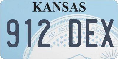 KS license plate 912DEX