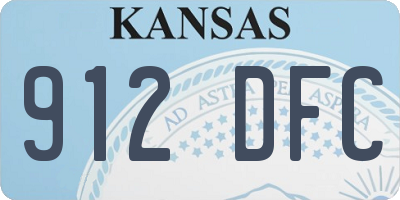 KS license plate 912DFC