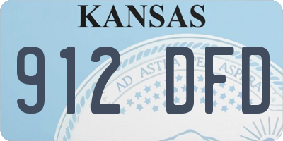 KS license plate 912DFD