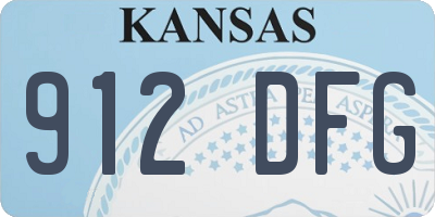 KS license plate 912DFG