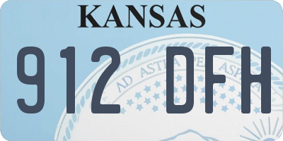 KS license plate 912DFH