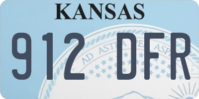 KS license plate 912DFR