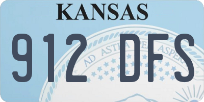 KS license plate 912DFS