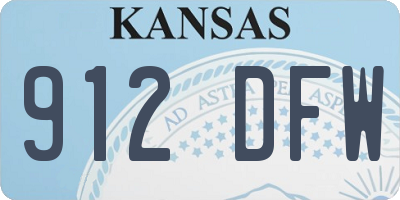 KS license plate 912DFW
