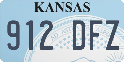 KS license plate 912DFZ