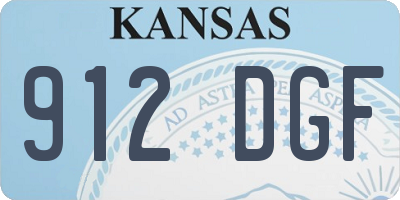 KS license plate 912DGF