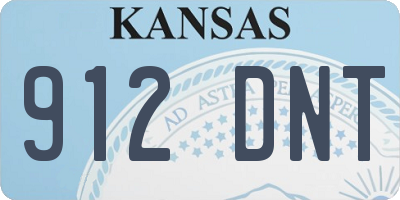 KS license plate 912DNT