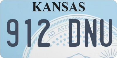KS license plate 912DNU