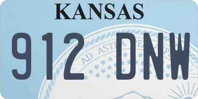 KS license plate 912DNW