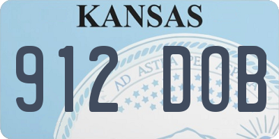 KS license plate 912DOB