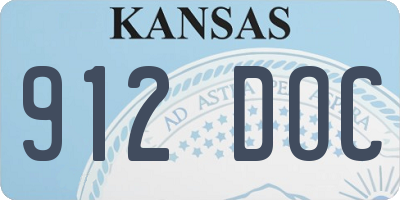 KS license plate 912DOC