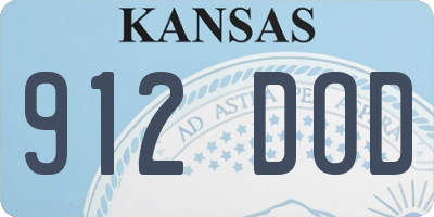 KS license plate 912DOD