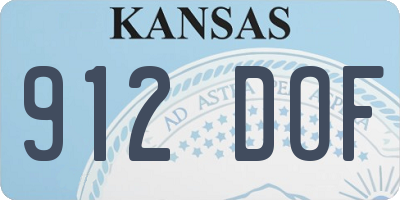 KS license plate 912DOF