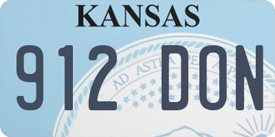 KS license plate 912DON