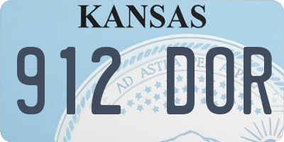 KS license plate 912DOR
