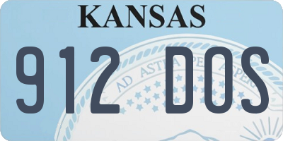 KS license plate 912DOS