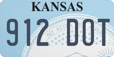 KS license plate 912DOT