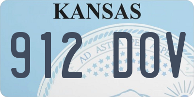 KS license plate 912DOV