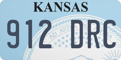 KS license plate 912DRC