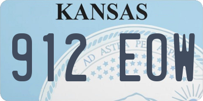 KS license plate 912EOW