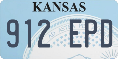 KS license plate 912EPD