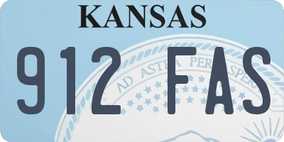 KS license plate 912FAS