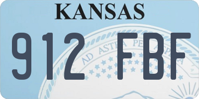KS license plate 912FBF