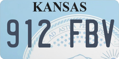 KS license plate 912FBV