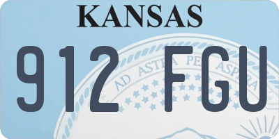 KS license plate 912FGU