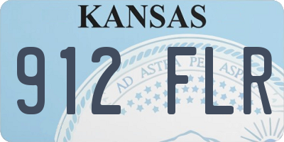 KS license plate 912FLR