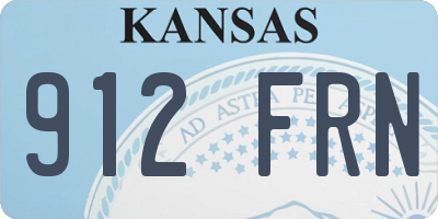 KS license plate 912FRN