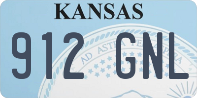 KS license plate 912GNL