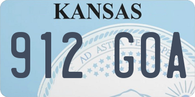 KS license plate 912GOA