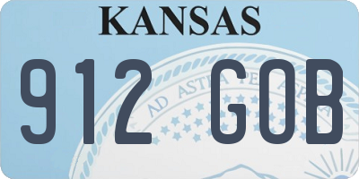 KS license plate 912GOB