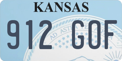 KS license plate 912GOF