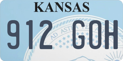 KS license plate 912GOH
