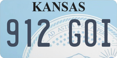 KS license plate 912GOI