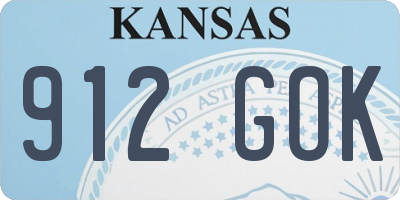 KS license plate 912GOK