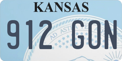KS license plate 912GON