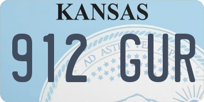 KS license plate 912GUR