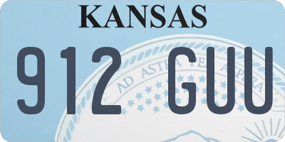 KS license plate 912GUU