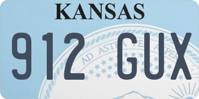 KS license plate 912GUX