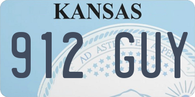KS license plate 912GUY