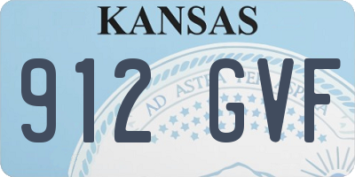 KS license plate 912GVF